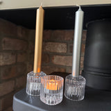 Clear Glass Round 2-way candle holder