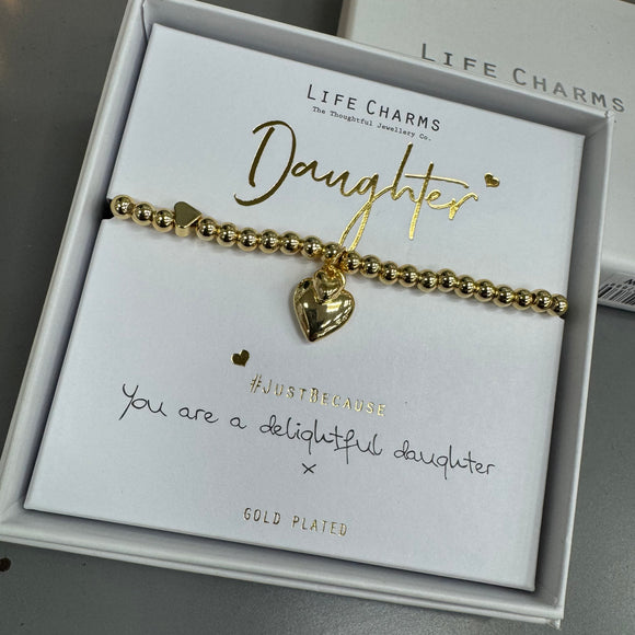 Life Charms the Thoughtful Jewellery Co.


Just Because Gold plated Bracelet Collection;
Charm - double puffed hearts
Quote - Daughter   You are a delightful daughter x.