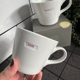 Keith Brymer Jones Word Range Medium Bucket White Porcelain Mug 350ml with handstamped quote
Colour font - Classic Red
Quote - Cunt