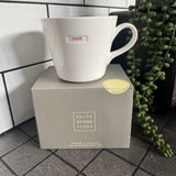 Keith Brymer Jones Word Range Medium Bucket White Porcelain Mug 350ml with handstamped quote
Colour font - Classic Red
Quote - Cunt