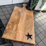 Long Wooden Chopping Board with rope handle to hang L49cm
Cut out Star shape in the bottom corner&nbsp;&nbsp;