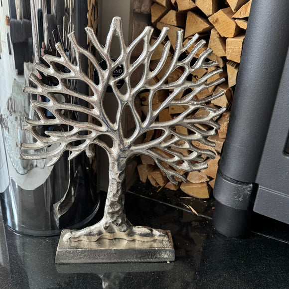 Aluminium Silver Tree of Life H36cm