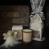 Christmas Small Gift - Sitting Angel & Votive Gift Wrapped