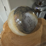 Glass Sphere Hand Blown Lamp - Beige/Black Planet