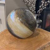 Glass Sphere Hand Blown Lamp - Beige/Black Planet