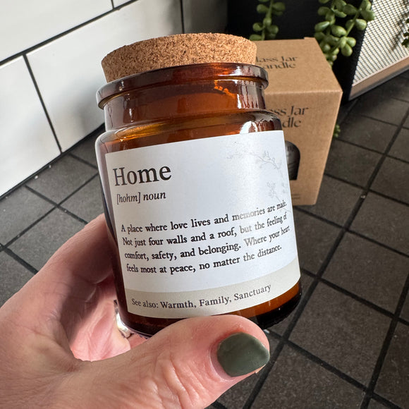 Glass Jar Candle - Home definition