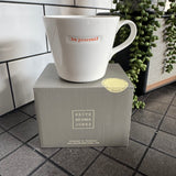 Keith Brymer Jones Word Range Medium Bucket White Porcelain Mug 350ml with handstamped quote
Colour font - Orange
Quote - be yourself