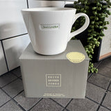 Keith Brymer Jones Word Range Medium Bucket White Porcelain Mug 350ml with handstamped quote
Colour font - Green
Quote - bollocks