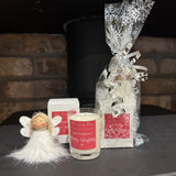 Christmas Small Gift - Sitting Angel & Xmas Votive Gift