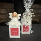 Christmas Small Gift - Sitting Angel & Xmas Votive Gift