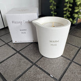 Massage Candle
Presented in a White Glass Jar with spout&nbsp;
Fragrance - Calming Sandalwood
Quote on the Candle Jar -&nbsp; 'Warm Hug'