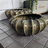Olive Pod Ribbed Bowl Vases | 2 Sizes