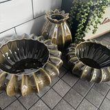 White Pod Ribbed Bowl Vases | 2 Sizes