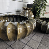 Olive Pod Ribbed Bowl Vases | 2 Sizes