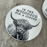 Ceramic Highland Cow Coaster - Home is where the herd is