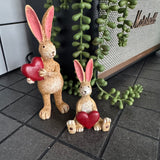 Standing Ruth Rabbit Holding a Red Heart