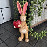 Standing Ruth Rabbit Holding a Red Heart