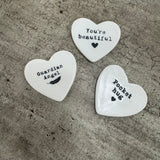 Small Ceramic Heart - Guardian Angel