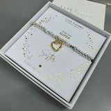 Life Charms the Thoughtful Jewellery Co.


Just Because Silver &amp; Gold plated Bracelet Collection;
Charm -&nbsp;gold open heart
Quote - For my super sister