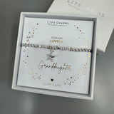 Life Charms the Thoughtful Jewellery Co.


Just Because Silver &amp; Gold plated Bracelet Collection;
Charm - sparkling silver star
Quote - For my lovely Granddaughter