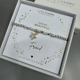 Life Charms the Thoughtful Jewellery Co.


Just Because Silver &amp; Gold plated Bracelet Collection;
Charm - sparkling gold star
Quote - For my beautiful Friend