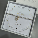 Life Charms the Thoughtful Jewellery Co.


Just Because Silver &amp; Gold plated Bracelet Collection;
Charm - sparkling gold star
Quote - For my beautiful Friend