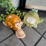 Ceramic Green Frog  decoration 6.8cm