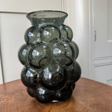 Dark Olive Green Glass Bobble Vase H22cm