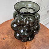 Dark Olive Green Glass Bobble Vase H22cm