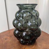 Dark Olive Green Glass Bobble Vase H22cm