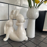 White Ceramic loving Rabbits