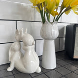 Glazed Ceramic Natural Toned Tulip Flower Shaped Vase 19.9cm&nbsp;