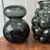 Dark Olive Green Glass Circle Vase H22cm