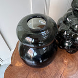 Dark Olive Green Glass Circle Vase H22cm