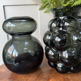 Dark Olive Green Glass Circle Vase H22cm
