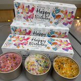 Just Because 3 Lites Collection - 3 fragrances with sprinkles of glitter &amp; tiny gems for that pretty finishing touch..&nbsp;
Quotes on the colourful gift box with image of keys read;
Wishing you a Happy Birthday just for you
Hope all your wishes come true... for a special you!&nbsp;