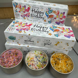 Just Because 3 Lites Collection - 3 fragrances with sprinkles of glitter &amp; tiny gems for that pretty finishing touch..&nbsp;
Quotes on the colourful gift box with image of keys read;
Wishing you a Happy Birthday just for you
Hope all your wishes come true... for a special you!&nbsp;