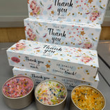 Just Because 3 Lites Collection - 3 fragrances with sprinkles of glitter &amp; tiny gems for that pretty finishing touch..&nbsp;
Quotes on the colourful gift box with image of keys read;
Just to say Thank you so much!
Thank you ever so much.&nbsp; It really was a lovely touch!