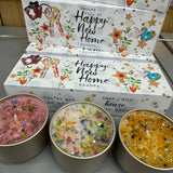 Just Because 3 Lites Collection - 3 fragrances with sprinkles of glitter &amp; tiny gems for that pretty finishing touch..&nbsp;
Quotes on the colourful gift box with image of keys read;
Packed full of Happy New Home wishes
You've got the keys! Make your house your home!