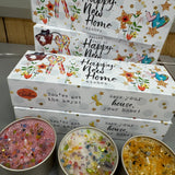 Just Because 3 Lites Collection - 3 fragrances with sprinkles of glitter &amp; tiny gems for that pretty finishing touch..&nbsp;
Quotes on the colourful gift box with image of keys read;
Packed full of Happy New Home wishes
You've got the keys! Make your house your home!
