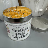 Just Because Tin Candle Collection with sprinkles of gold glitter &amp; gems on the top for that pretty finishing touch..


Meaningful quotes on the tin candle;
Congratulations for Another year together
And...so together they built a life they loved