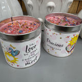 Just Because Tin Candle Collection with sprinkles of pink &amp; rainbow coloured glitter &amp; gems on the top for that pretty finishing touch..


Meaningful quotes on the tin candle;
May Love be what you remember the most
Precious Memories