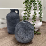 Terracotta rough round small vases - 3 colours & sizes