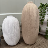 Terracotta rough round small vases - 3 colours & sizes