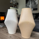 Terracotta Beige Sculptured Ribbed Twist Vase - 2 sizes
