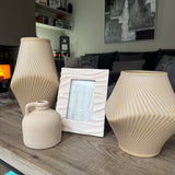 Terracotta Tan Sculptured Ribbed Twist Vase - 2 sizes