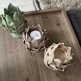 Glazed Ceramic Artichoke T-light holder - 3 colours