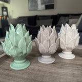 Glazed Ceramic Artichoke T-light holder - 3 colours