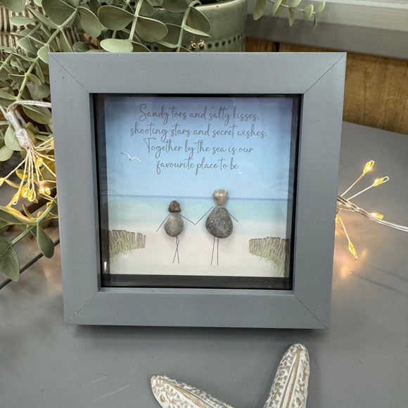 Mini Framed Pebble Art - 'Sandy toes and Salty kisses...'