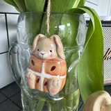 Easter Ceramic small hanging Hot Cross Bunny